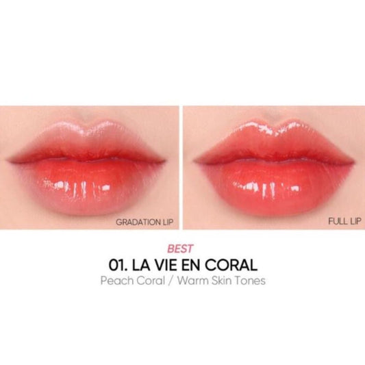 AMUSE Dew Tint 01 La Vie En Coral - Vegan Dewy Lip Tint